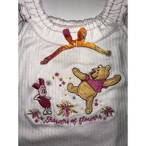 Winnie The Pooh Embroidered "Showers Of Flowers" Ribbed Tank 18M Girls VTG RARE